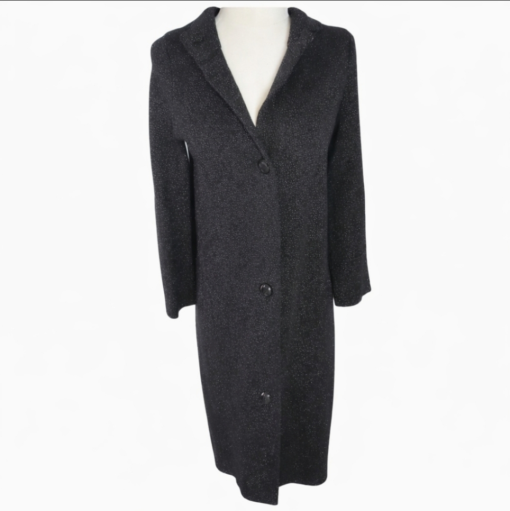 J.McLaughlin Black Metallic Long Cardigan Sweater/Coat